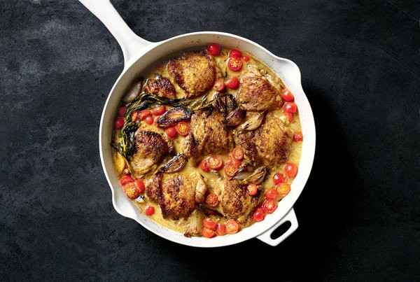 Rishia Zimmern’s chicken with shallots
