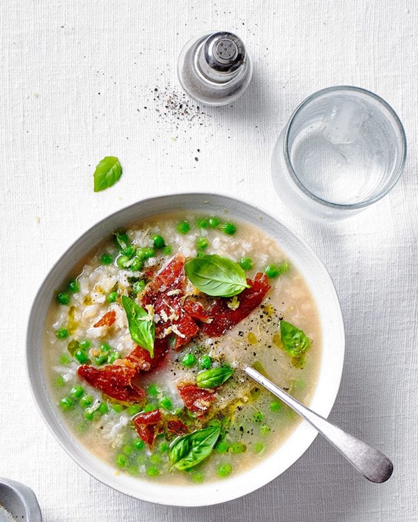 Risi e bisi with Parma ham