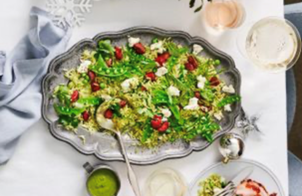 Risoni, garden pea and chorizo salad [Tom Gorringe]