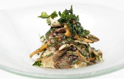 Risotto Milanese with wild mushrooms