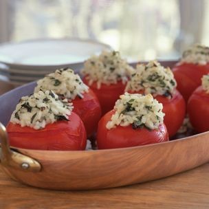 Risotto-stuffed tomatoes