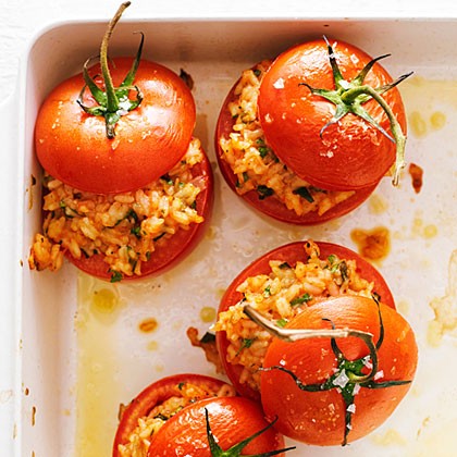 Risotto-stuffed tomatoes