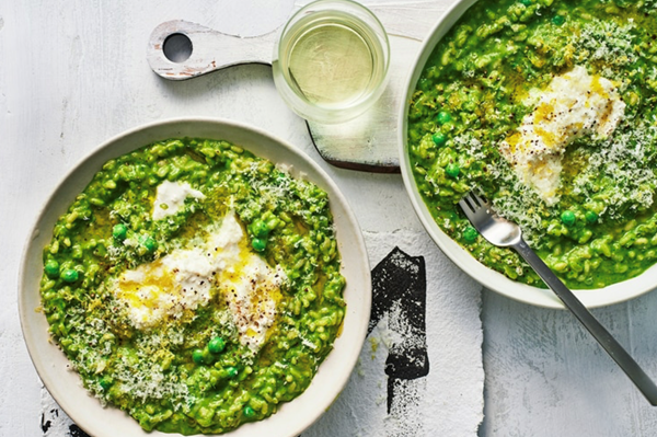 Risotto verde con burrata