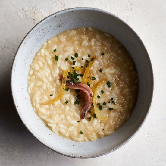 Risotto with anchovy and ginger