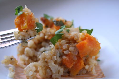 Risotto with butternut squash and sage