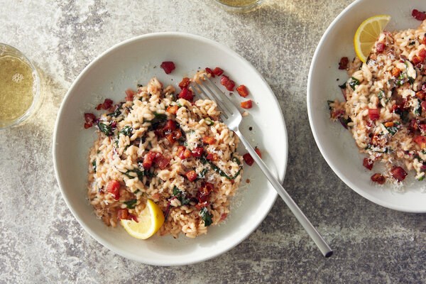 Risotto with chard and pancetta