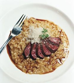Risotto with duck and white balsamic vinegar