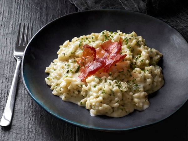 Risotto with mascarpone and prosciutto