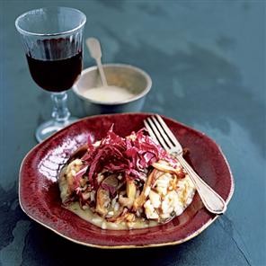 Risotto with mushrooms and radicchio