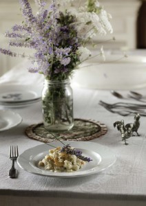 Risotto with prawns, lavender and lemon