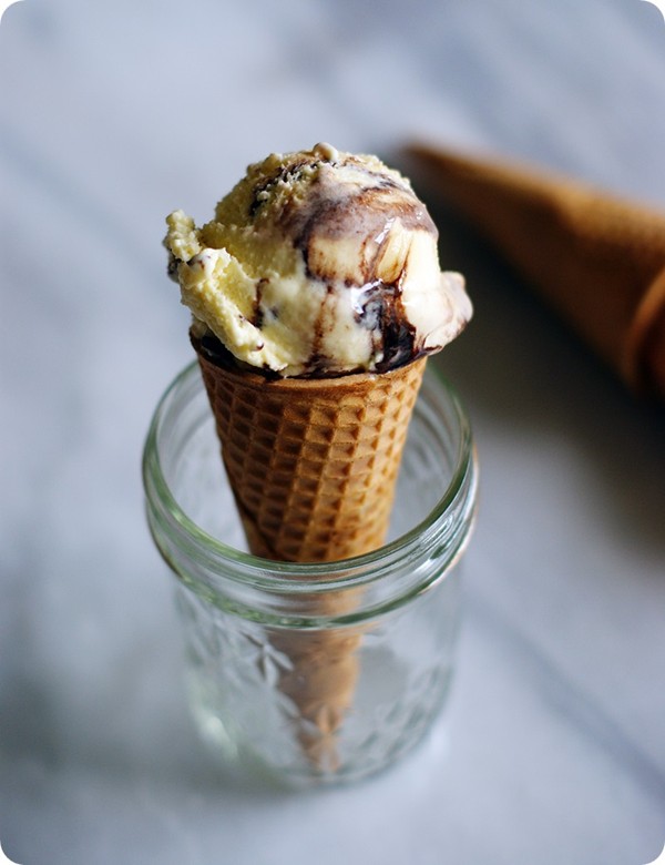 Ritter sport dark chocolate with marzipan ice cream