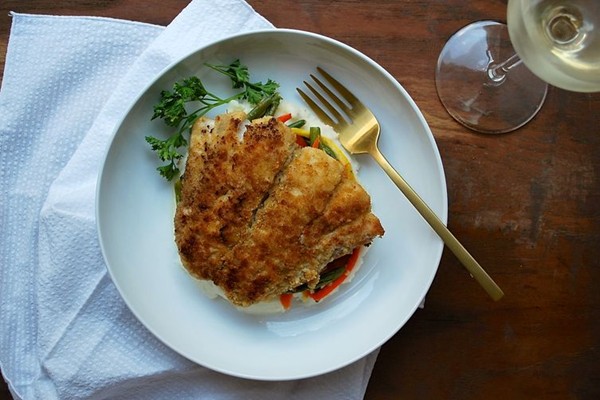 Ritz cracker-crusted bluefish