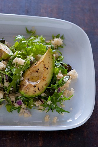 Roast avocado & couscous salad