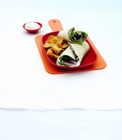 Roast beef and horseradish wraps