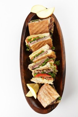 Roast beef, Asiago, tomato and watercress panini