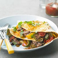 Roast beef quesadillas