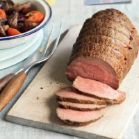 Roast beef with balsamic roast vegetables