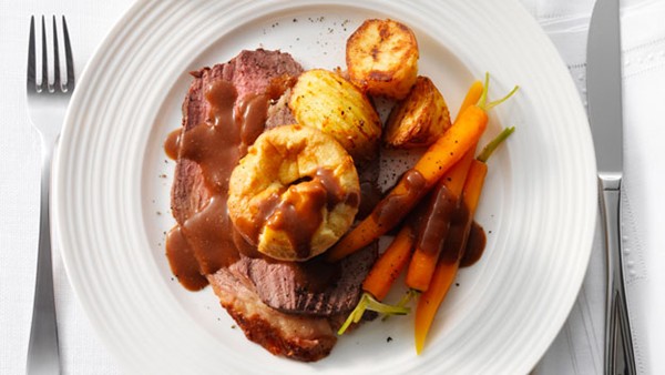 Roast beef with Yorkshire puddings