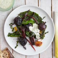 Roast beet parcels with green aioli 