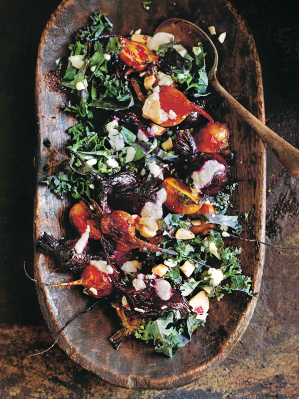 Roast beetroot and Brazil nut salad