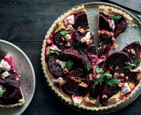 Roast beetroot and feta tart