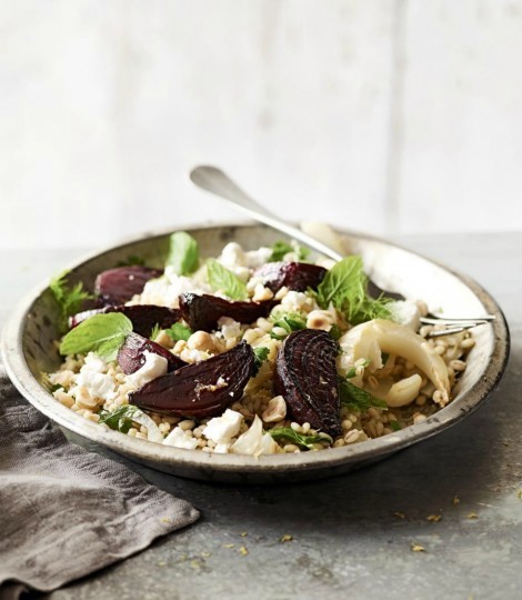 Roast beetroot, barley and fennel salad