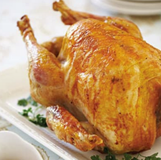Roast brined turkey with giblet pan gravy