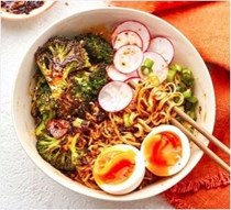 Roast broccoli & sesame ramen noodle bowls