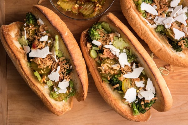 Roast broccoli hero
