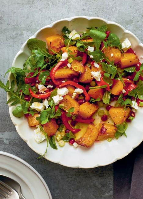 Roast butternut and pomegranate salad