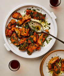 Roast butternut squash with lime and dill dressing