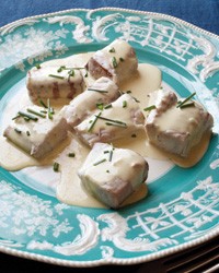 Roast capon with mushroom-Armagnac sauce