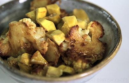 Roast cauliflower and chestnuts