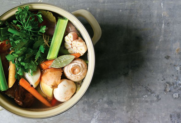 Roast chicken broth