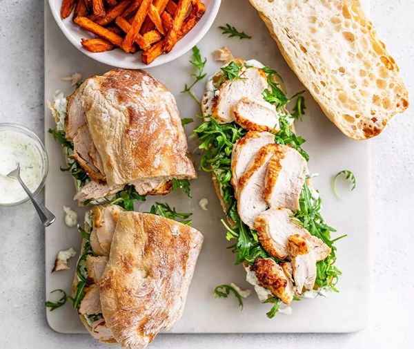 Roast chicken ciabatta with tarragon mayo