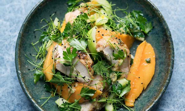 Roast chicken, mango and ginger salad