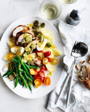 Roast chicken Nicoise salad 