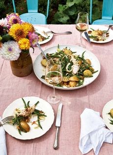 Roast chicken salad, green beans, fennel, potatoes, and grainy Dijon vinaigrette