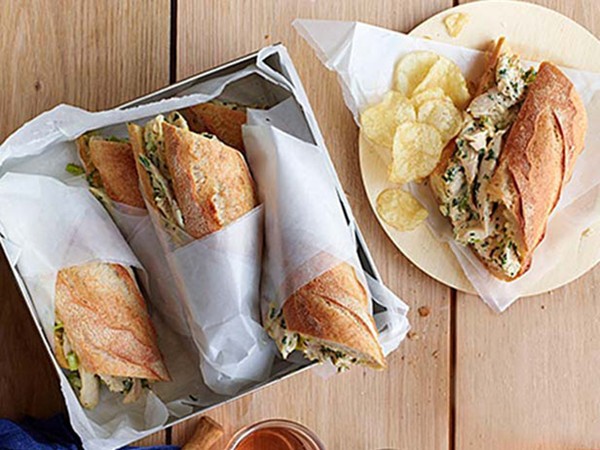 Roast chicken salad sandwiches
