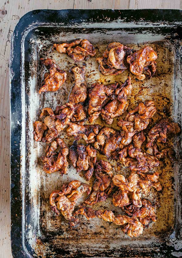 Roast chicken skin (Gribenes)