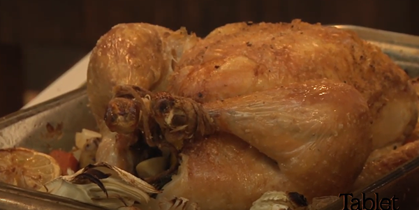 Roast chicken stuffed with lemon and herbs [Joan Nathan]