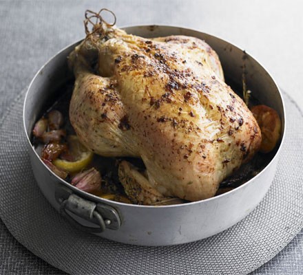 Roast chicken with 40 cloves of garlic