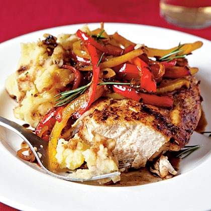 Roast chicken with balsamic bell peppers