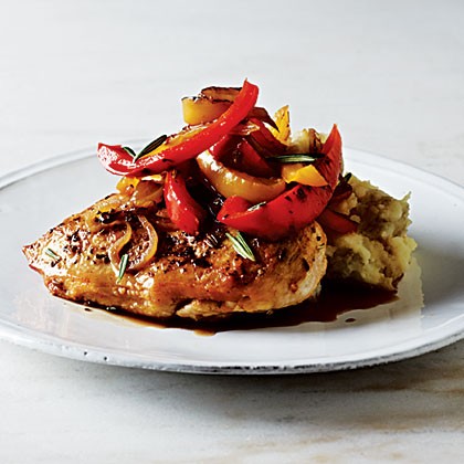Roast chicken with balsamic bell peppers