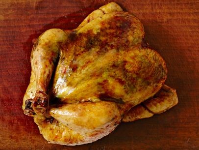 Roast chicken with blood orange-fennel salad