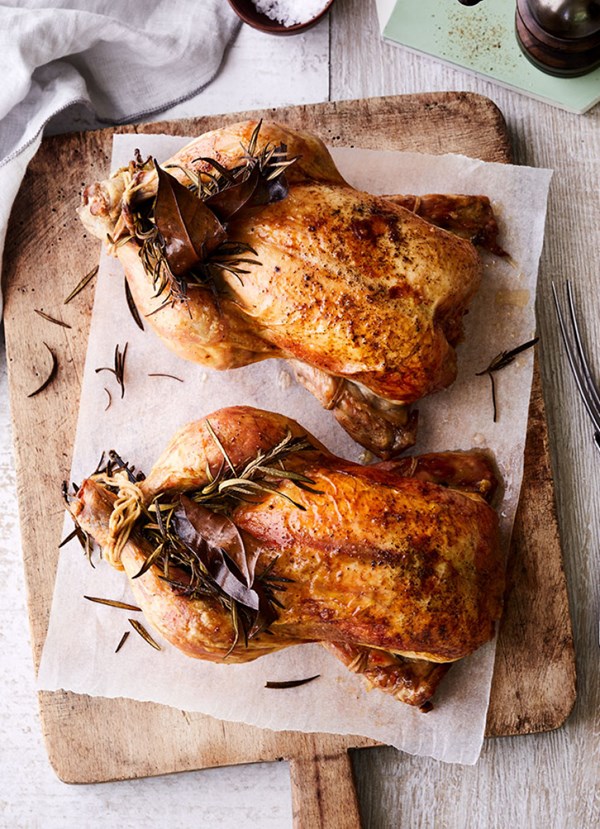 Roast chicken with Boursin-style stuffing