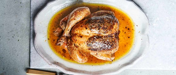 Roast chicken with Kiev butter
