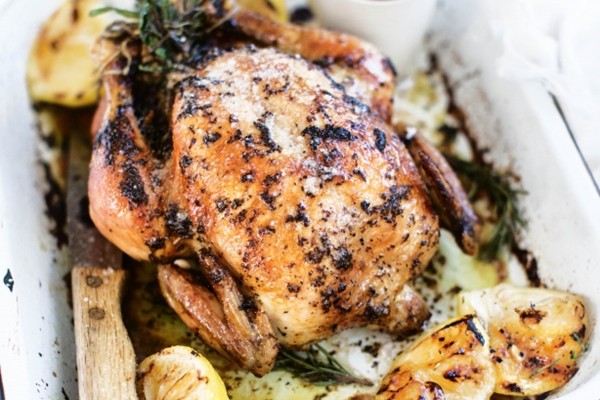 Roast chicken with lemon & herb butter
