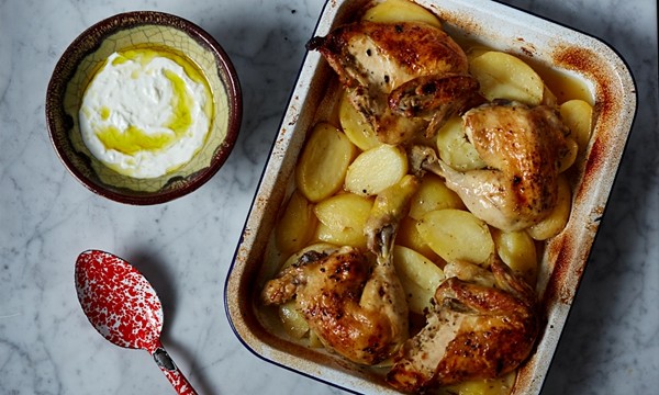 Roast chicken with lemon and oregano