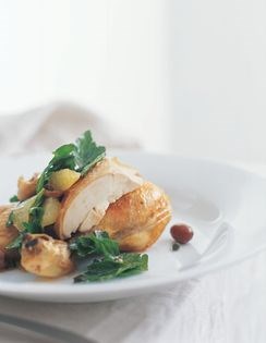 Roast chicken with lemon and parsley salad